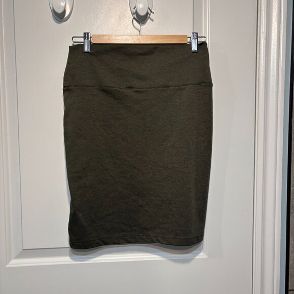 RD Style Heather Green Stretchy Knee-Length Pencil Skirt - Size M - Picture 3 of 7